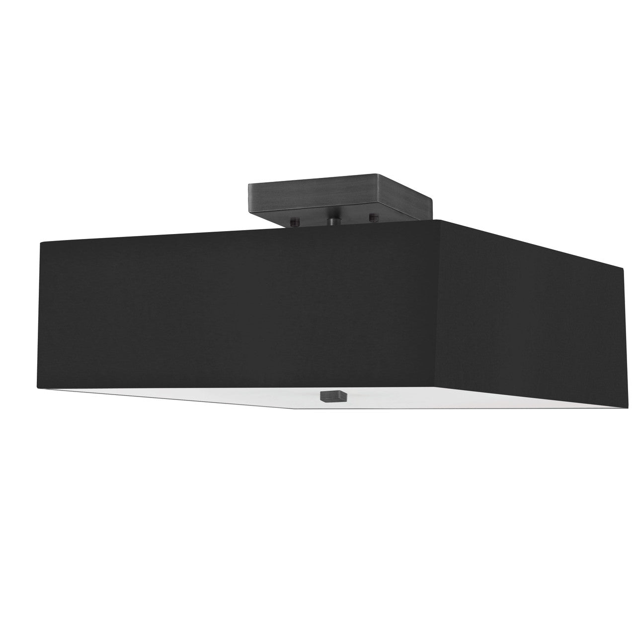 Dainolite 3 Light Incandescent Semi-Flush, Matte Black with Black Shade SRN-143SF-MB-BK