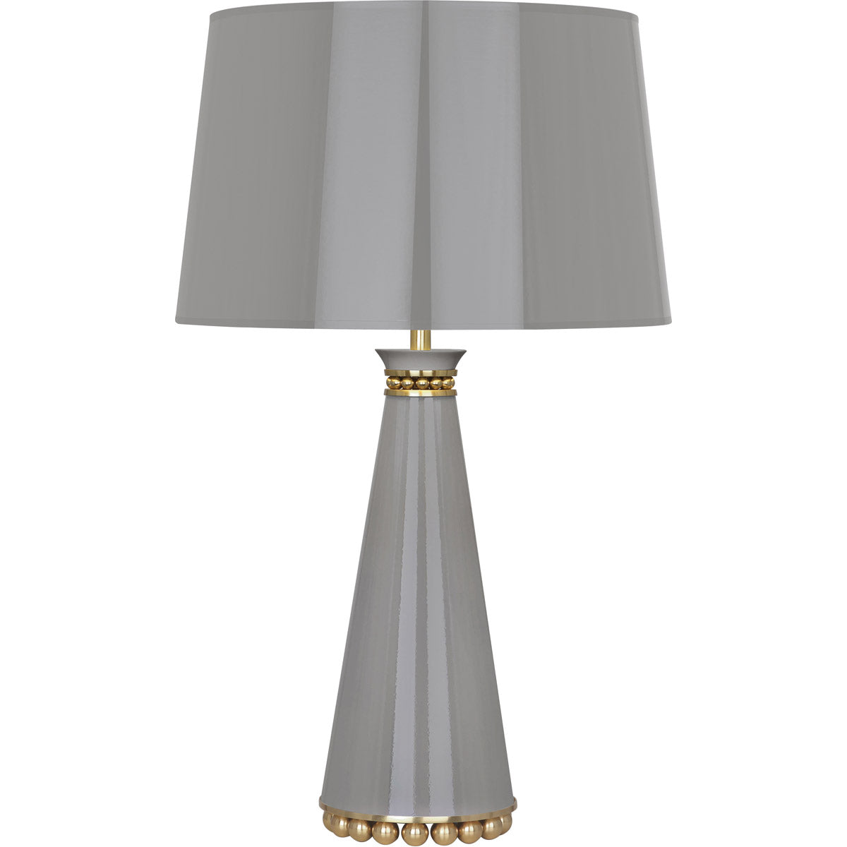 Robert Abbey  Pearl Table Lamp in Smoky Taupe Lacquered Paint with Modern Brass Accents ST44