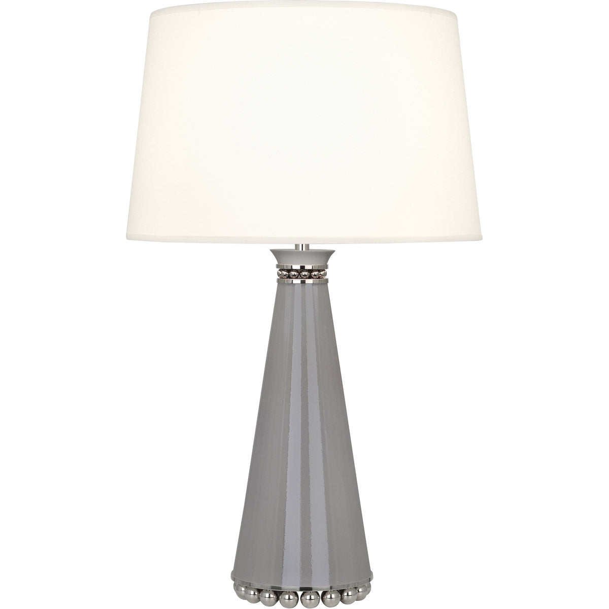 Robert Abbey  Pearl Table Lamp in Smoky Taupe Lacquered Paint and Polished Nickel Accents ST45X