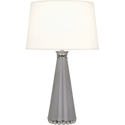 Robert Abbey  Pearl Table Lamp in Smoky Taupe Lacquered Paint and Polished Nickel Accents ST45X