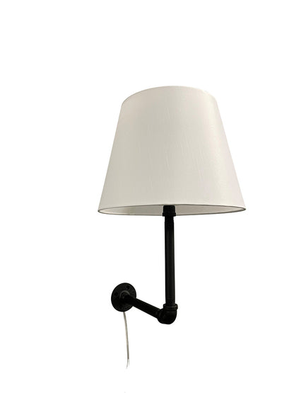 House of Troy Studio Industrial Black Wall Lamp With Fabric Shade (Pin Up Only) ST675-BLK