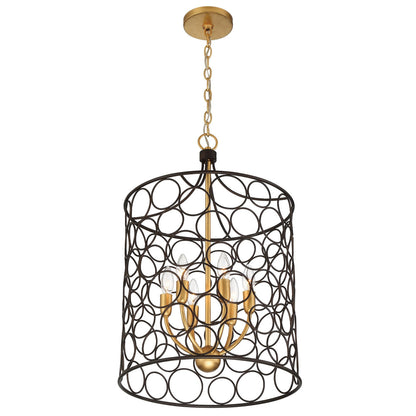 Crystorama Stemmons 6 Light Bronze + Antique Gold Lantern STM-B5106-BZ-GA