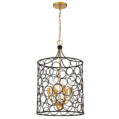 Crystorama Stemmons 6 Light Bronze + Antique Gold Lantern STM-B5106-BZ-GA