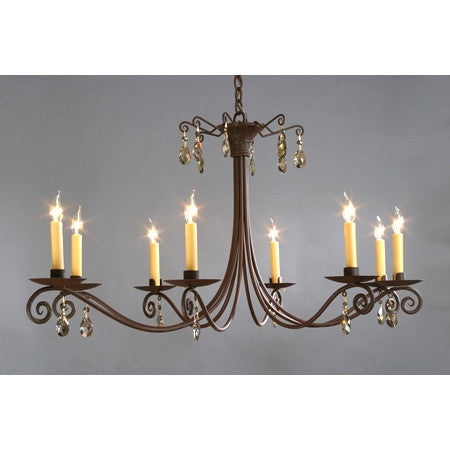 Santa Fe 8 Candle Elliptical Chandelier by Studio Steel 1001