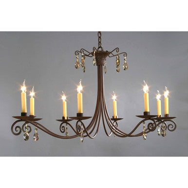 Santa Fe 8 Candle Elliptical Chandelier by Studio Steel 1001