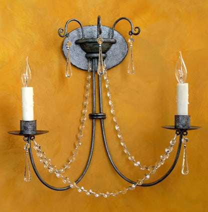 Crystal Sierra 2 Candle Sconce by Studio Steel 625