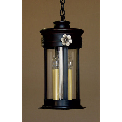 Portsmouth 18 inch  Lantern with Bronze Dogwood Blossoms by Studio Steel 893