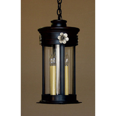 Portsmouth 18 inch  Lantern with Bronze Dogwood Blossoms by Studio Steel 893