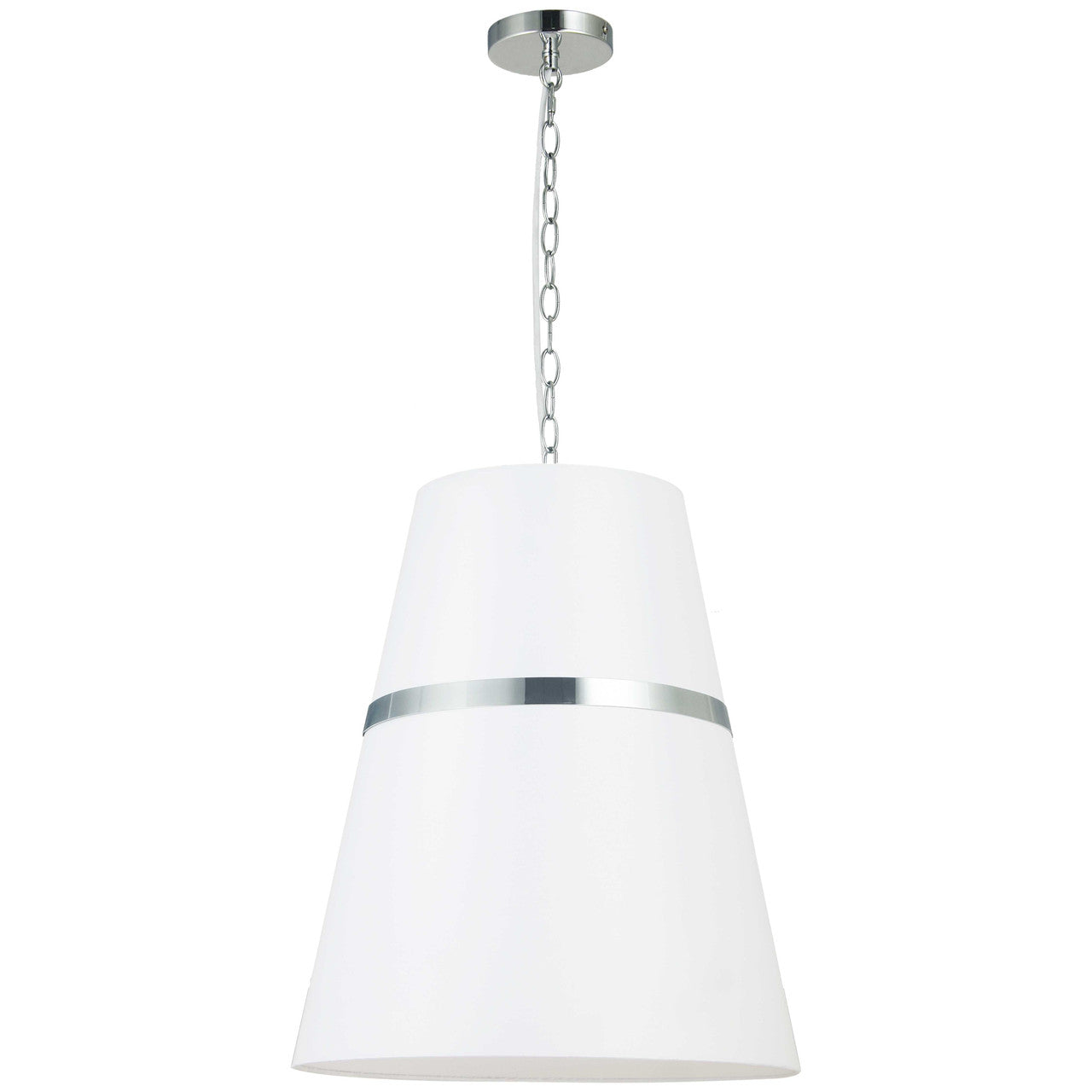 Dainolite 3 Light Incandescent Polished Chrome Pendant w/ White Shade  SYM-183P-PC-WH