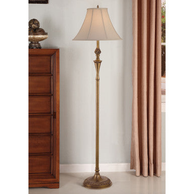 Lite Master Dalton Floor Lamp in Antique Solid Brass Finish F6556AB-SL