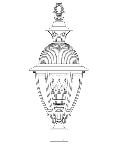 Hanover Lantern B15430 Merion Medium Post Mount