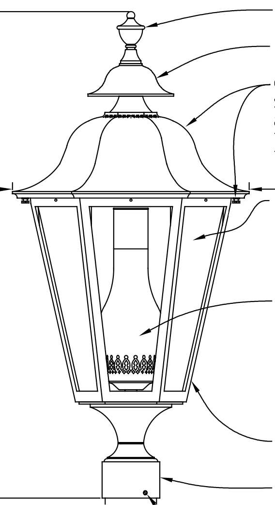 Hanover Lantern B5530 Large Manor Post Mount