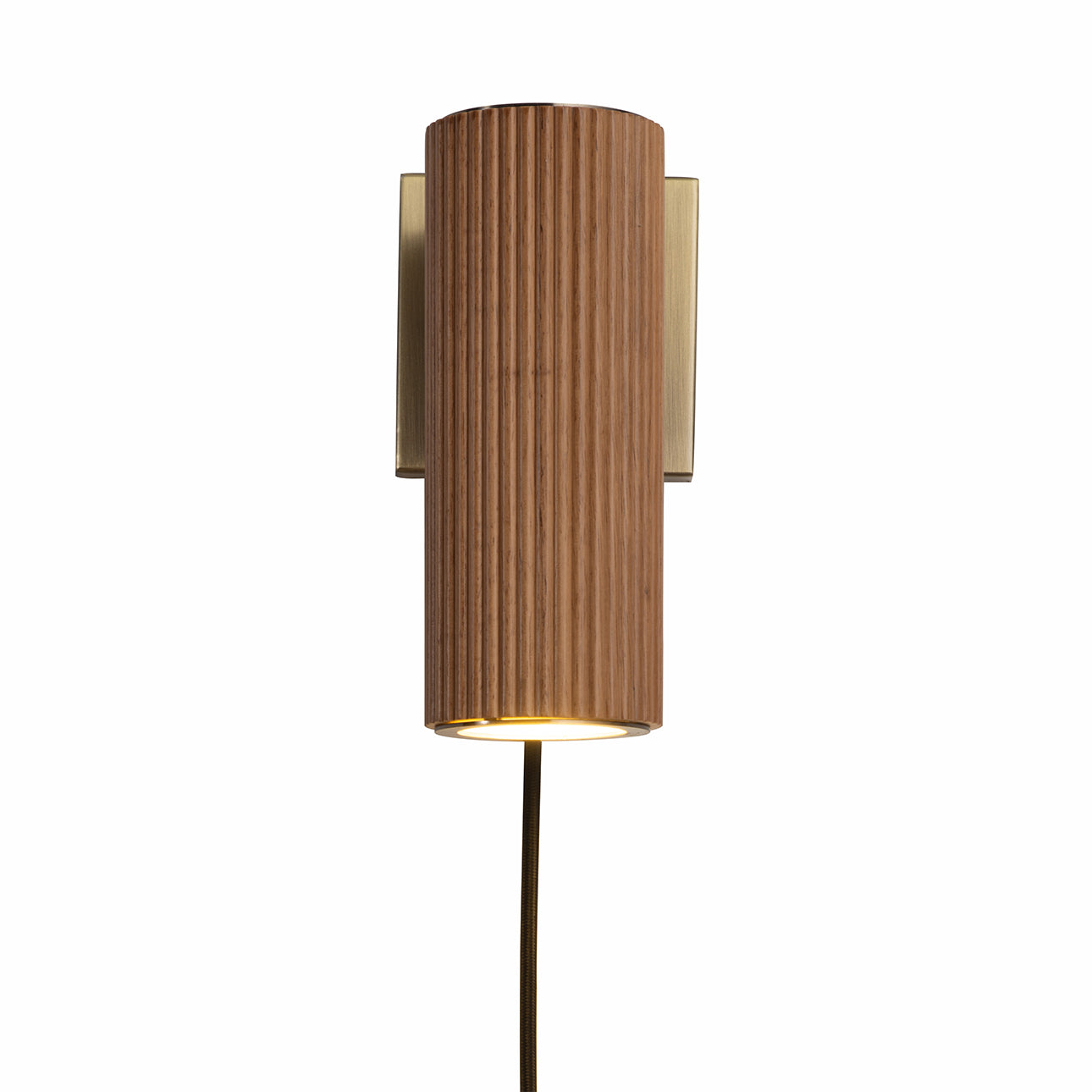 Nova of California Tambo Wall Sconce - Natural Ash Wood Finish, Weathered Brass, Dimmer 3010832LW