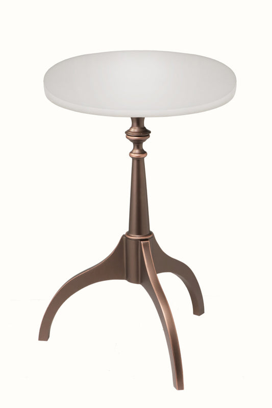 Stiffel Table in Oxidized Bronze with 18" Diameter Opal Acrylic Tripod Table Top TBL-A902-1282-OB