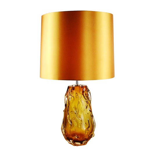 Lucas McKearn Valencia Orange Retro Inspired Accent Table Lamp in Solid Glass with French Wire