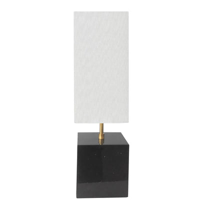 Dainolite 1 Light Incandescent Table Lamp, Black / Aged Brass White Shade TOD-221T-BK-AGB