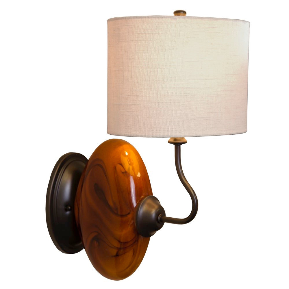 Thumprints Burl- Sconce  Wall Sconce in Dark Amber and Oil Rubbed Bronze