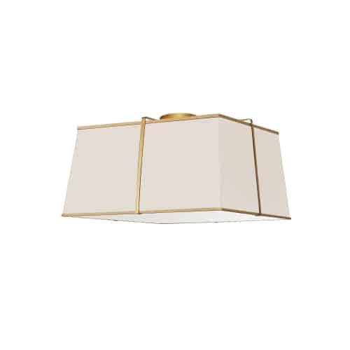 Dainolite 3 Light Gold Flush Mount Cream Shade w/ White Fabric Diffuser  TRA-163FH-GLD-CRM