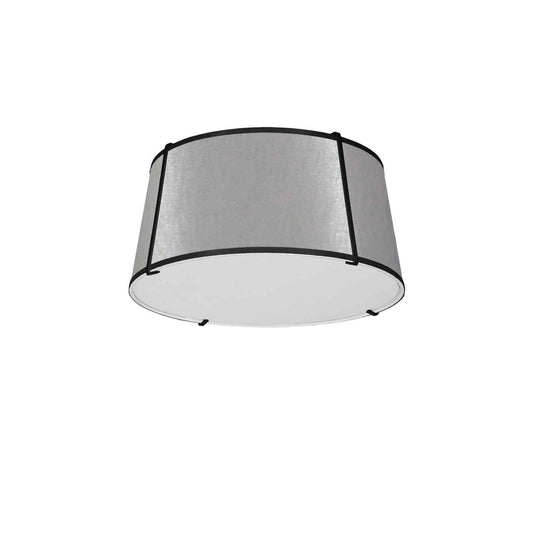 Dainolite 3 Light Trapezoid Flush Mount Black Grey Shade with 790 Diffuser TRA-3FH-BK-GRY