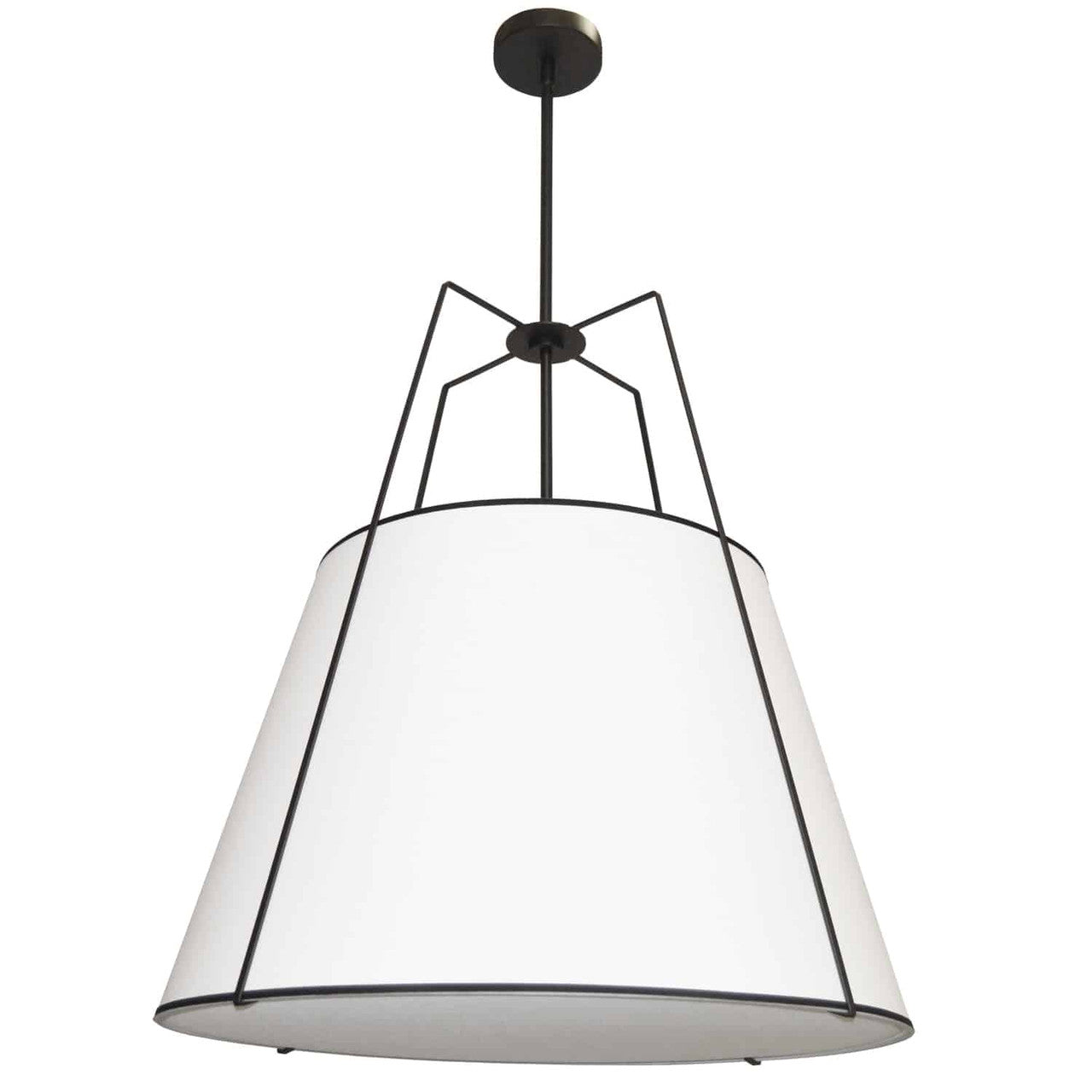 Dainolite 3 Light Trapezoid Pendant Black White Shade with 790 Diffuser  TRA-3P-BK-WH