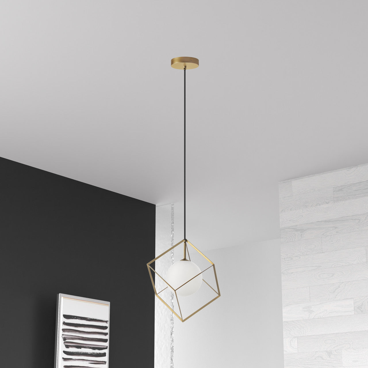 Dainolite 1 Light Halogen Pendant Gold Finish TSN-1P-GLD