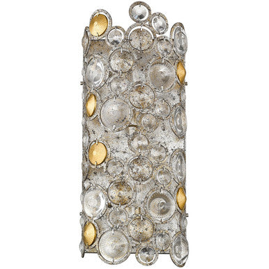 TREND Lighting Vitozzi 2-Light Antique Silver Leaf Sconce in Antique Silver Leaf TW40005ASL