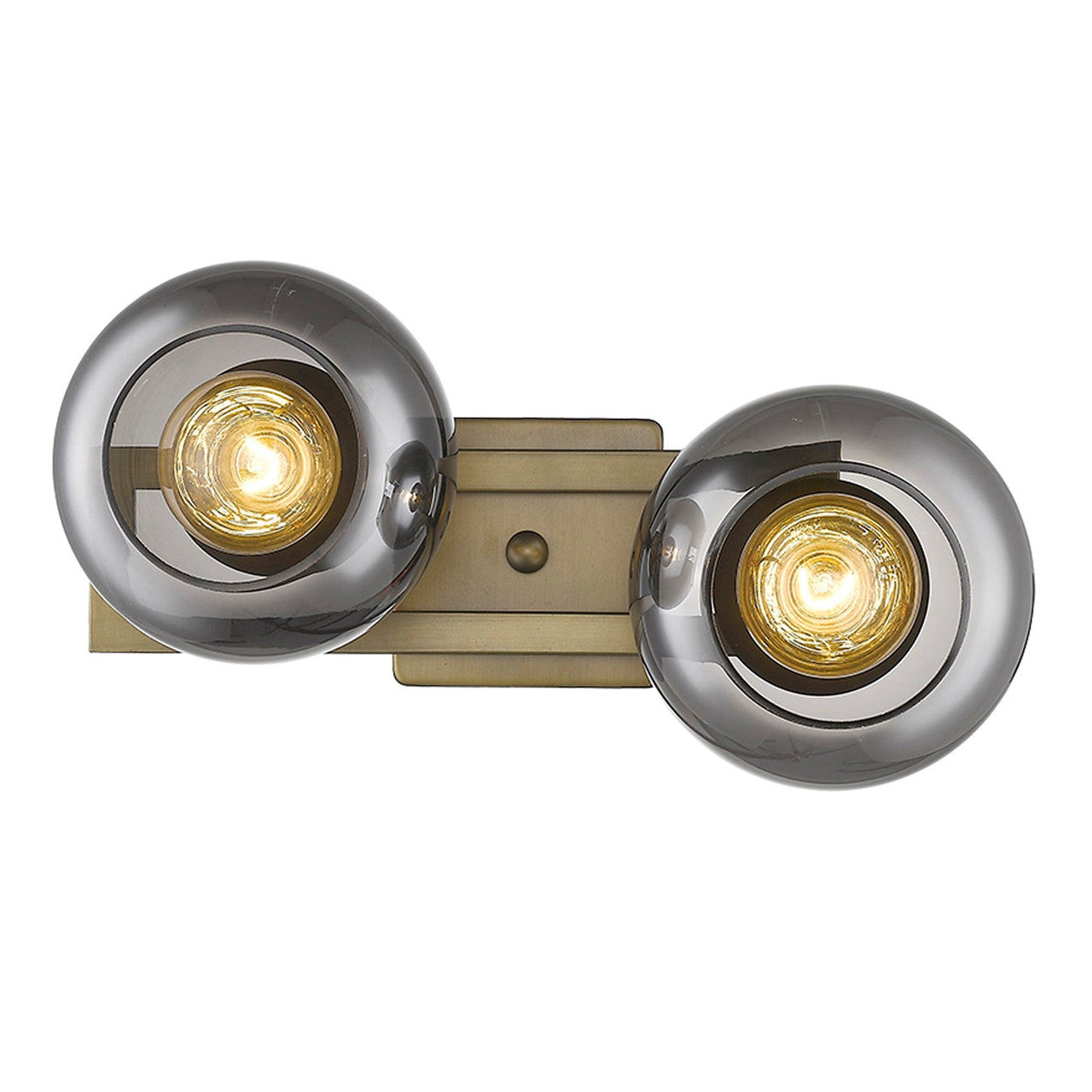 TREND Lighting Lunette 2-Light Aged Brass Sconce in Aged Brass TW40037AB