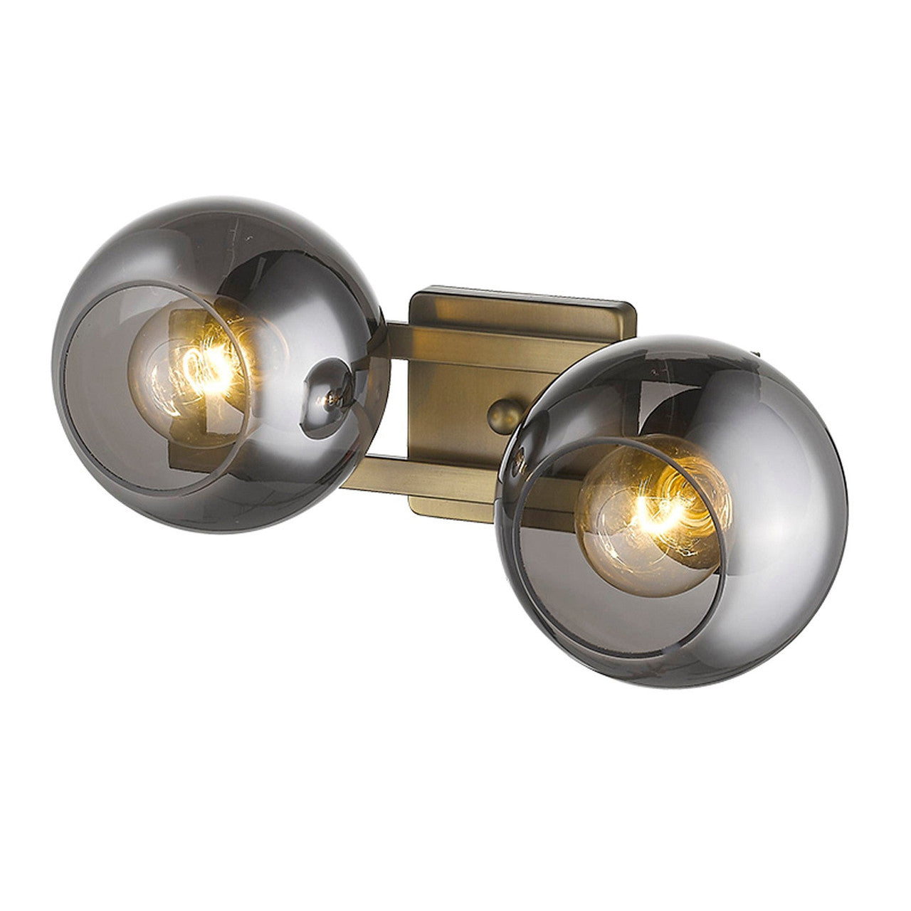 TREND Lighting Lunette 2-Light Aged Brass Sconce in Aged Brass TW40037AB