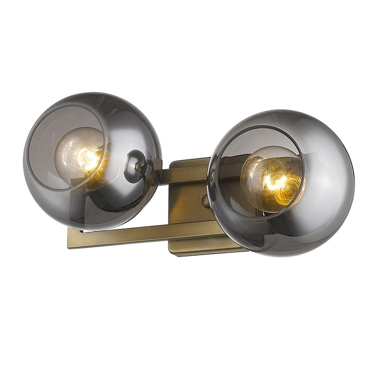 TREND Lighting Lunette 2-Light Aged Brass Sconce in Aged Brass TW40037AB