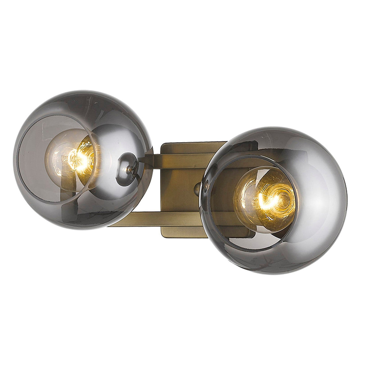 TREND Lighting Lunette 2-Light Aged Brass Sconce in Aged Brass TW40037AB