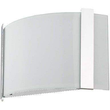 TREND Lighting Apollo 1-Light Polished Chrome ADA Wall Sconce With Curved Frosted Glass Shade in Polished Chrome TW7583