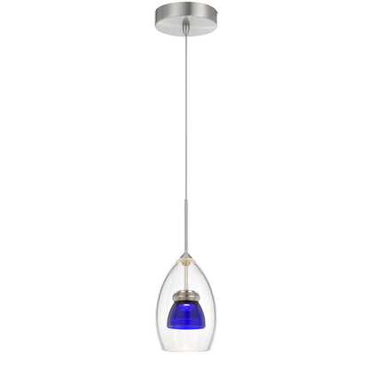 CAL Lighting Integrated dimmable LED glass mini pendant light. 6W, 450 lumen, 3000K Clear Blue UP-128-CL-BLUCL