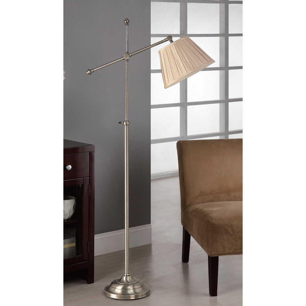 Lite Master Abington Adjustable Floor Lamp Antique Nickel on Solid Brass F5636AN-SR