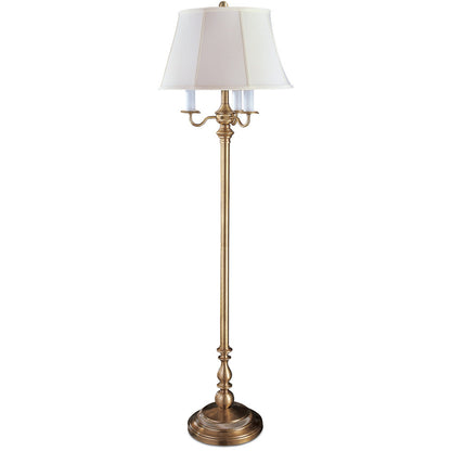 Lite Master Ridgefield Floor Lamp in Antique Solid Brass Finish F779AB-SL