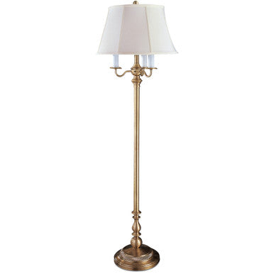 Lite Master Ridgefield Floor Lamp in Antique Solid Brass Finish F779AB-SL