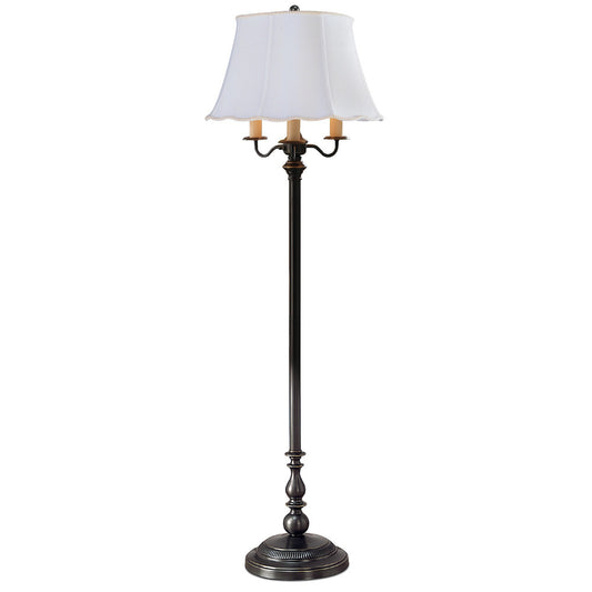 Lite Master Ridgefield Floor Lamp in Oil Rubbed Bronze on Solid Brass Finish with Scalloped Shade F779RZ-SR