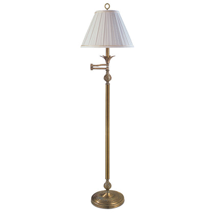 Lite Master Preston Swing Arm Floor Lamp in Antique Solid Brass F7321AB-SR