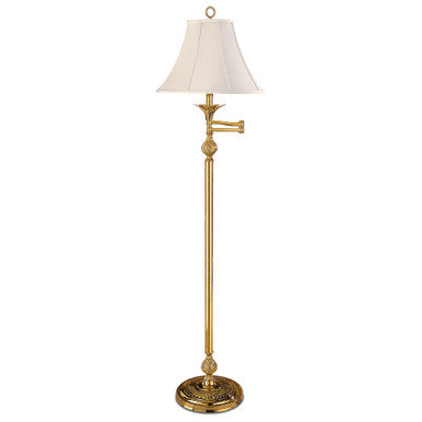 Lite Master Preston Swing Arm Floor Lamp in Polished Solid Brass F7321PB-SL