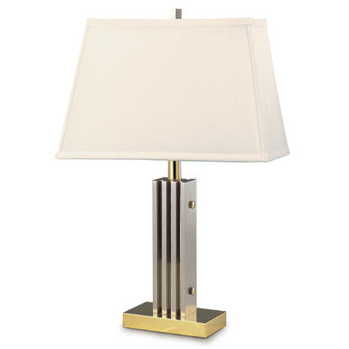 Lite Master Cassie Lamp in Polished Solid Brass and Nickel on Solid Brass T5136PN-SL