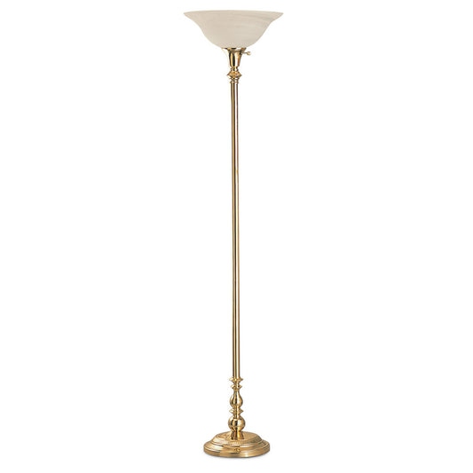 Lite Master Crofton Torchiere Floor Lamp in Polished Solid Brass Finish F755PB-104