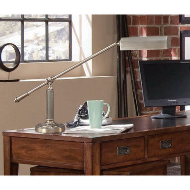 Lite Master Rowan Table or Desk Lamp in Antique Nickel on Solid Brass T5844AN