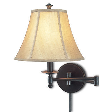 Lite Master Colby Swing Arm Wall Lamp in Oil Rubbed Bronze on Solid Brass W3201RZ-SL