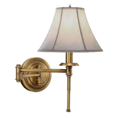 Lite Master Vanderbilt Swing Arm Wall Lamp in Antique Solid Brass W3575AB-SL