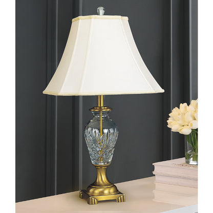 Lite Master Prescott Table Lamp in Antique Solid Brass with 24% Lead Crystal T5075AB-SR