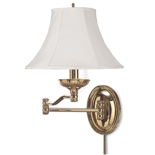 Lite Master Danbury Swing Arm Wall Lamp in Polished Solid Brass W3510PB-SL