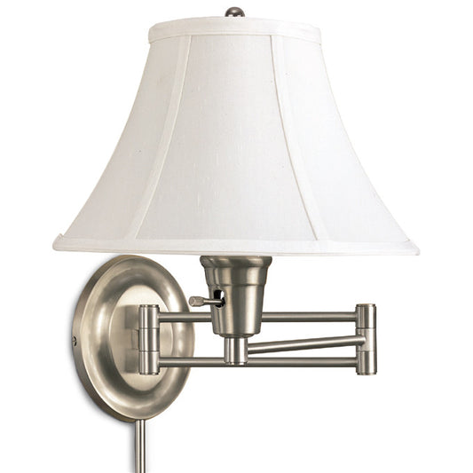 Lite Master Rhodes Swing Arm Wall Lamp in Satin Nickel on Solid Brass W3501NK-SL