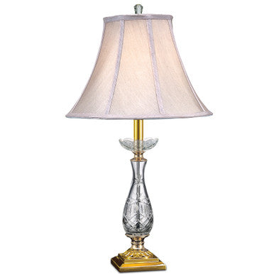 Lite Master Belvedere Column Table Lamp in Polished Solid Brass Finish with Crystal T4812PB-SL