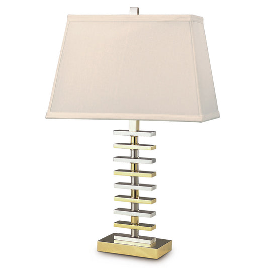 Lite Master Jules Lamp in Polished Solid Brass and Nickel on Solid Brass T5139PN-SL