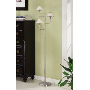 Lite Master Aimee Floor Lamp in Nickel and Chrome Finish F5106NK