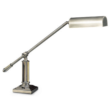 Lite Master Rory Table or Desk Lamp in Antique Nickel on Solid Brass with 24% Lead Crystal Finish T5841AN